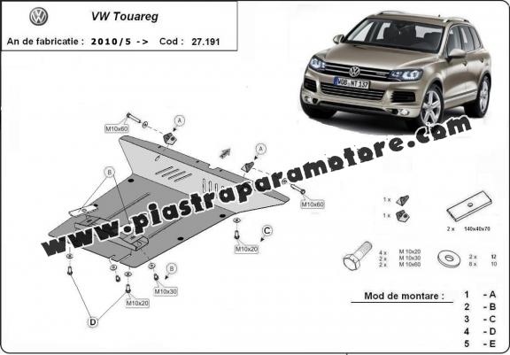 Piastra paramotore di acciaio VW Touareg