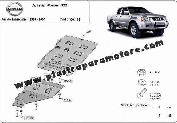 Protezione di acciaio per il cambio Nissan Navara D22