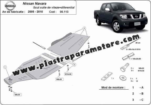 Protezione di acciaio per  il cambio Nissan Navara
