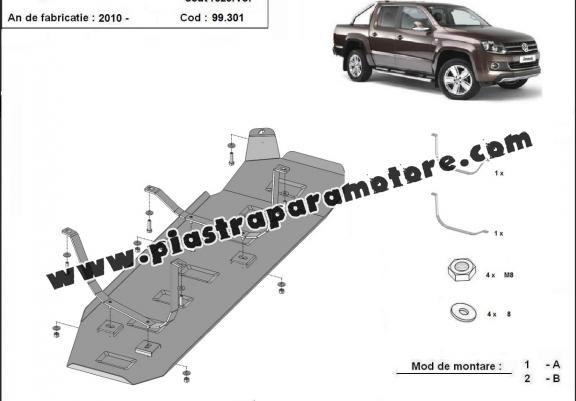 Protezione di acciaio per il serbatoio Volkswagen Amarok - Solo per versioni senza protezioni di fabbrica