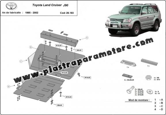 Piastra paramotore di acciaio Toyota Land Cruiser J90