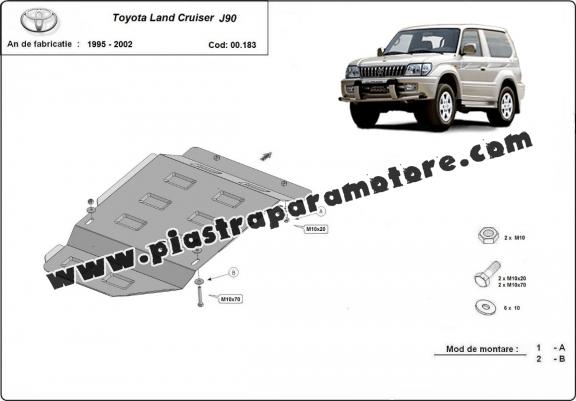 Protezione di acciaio per il cambio Toyota Land Cruiser J90 - solo per modello 3 porte