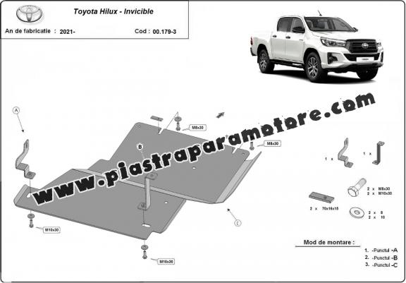 Protezione di acciaio per il differenziale Toyota Hilux Invincible