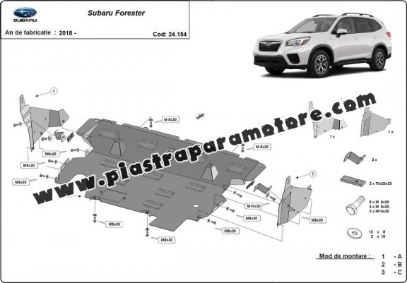 Piastra paramotore di acciaio Subaru Forester 5