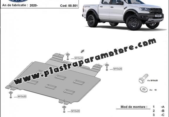Protezione di acciaio per il cambio Ford Ranger Raptor