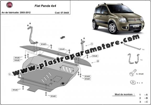 Piastra paramotore di acciaio Fiat Panda 4x4