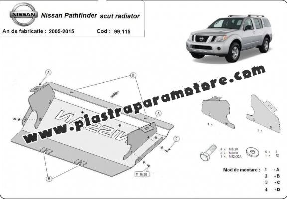 Protezione di acciaio per il radiatore Nissan Pathfinder