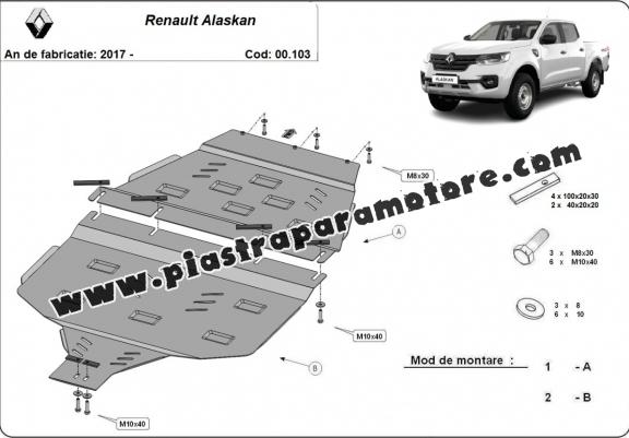 Protezione di acciaio per il cambio Renault Alaskan