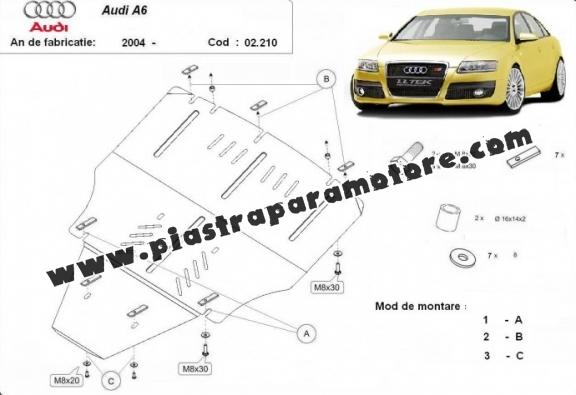 Piastra paramotore di acciaio Audi A6