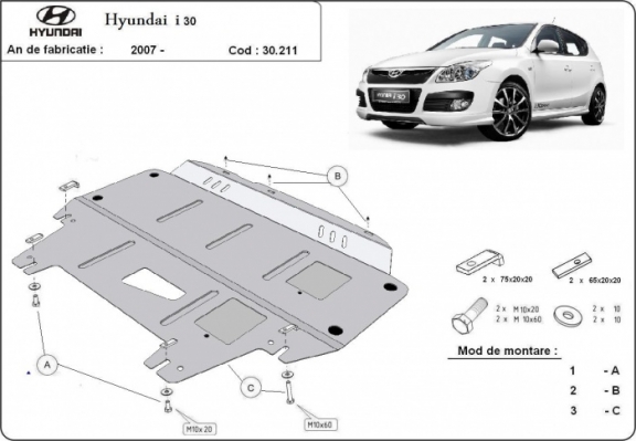 Piastra paramotore di acciaio Hyundai I30