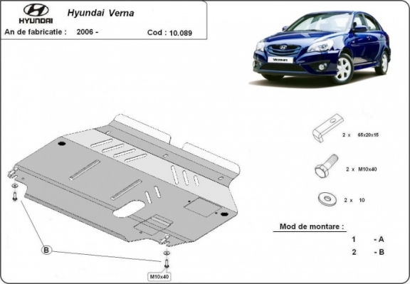 Piastra paramotore di acciaio Hyundai Verna