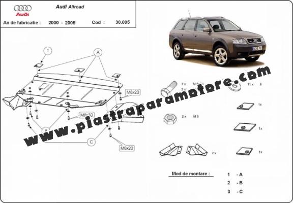 Piastra paramotore di acciaio Audi Allroad A6