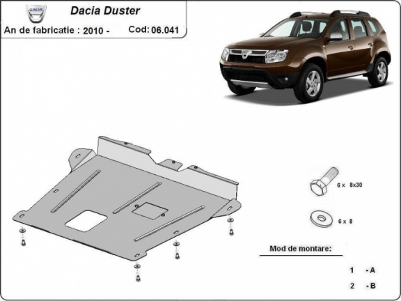 Piastra paramotore di acciaio Dacia Duster