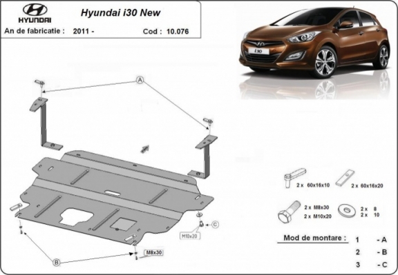 Piastra paramotore di acciaio Hyundai i30