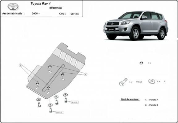 Protezione di acciaio per il differenziale  Toyota RAV 4