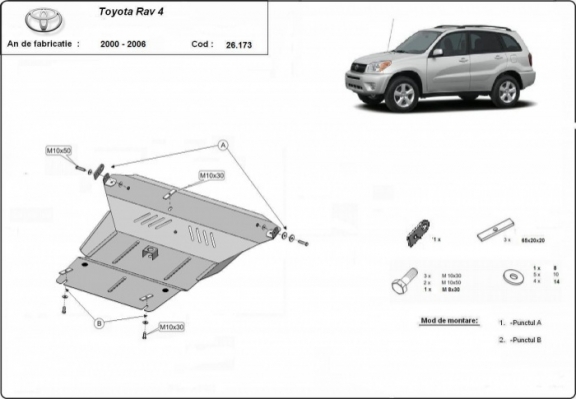 Piastra paramotore di acciaio Toyota Rav4