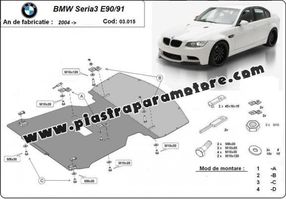 Piastra paramotore di acciaio BMW Seria 3 E90/91
