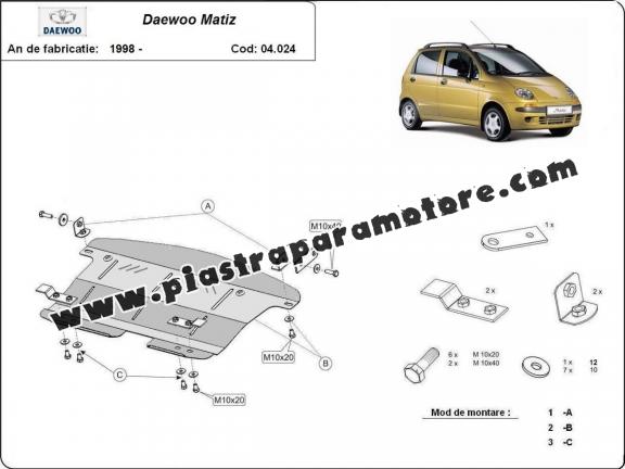 Piastra paramotore di acciaio Daewoo Matiz