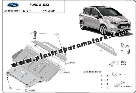 Piastra paramotore di acciaio Ford B-Max