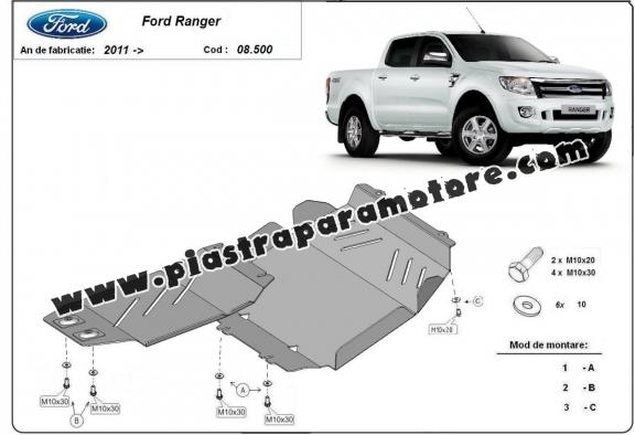 Piastra paramotore di acciaio Ford Ranger