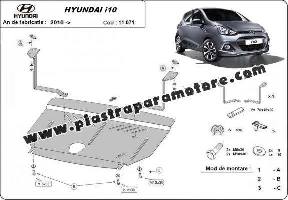 Piastra paramotore di acciaio Hyundai i10