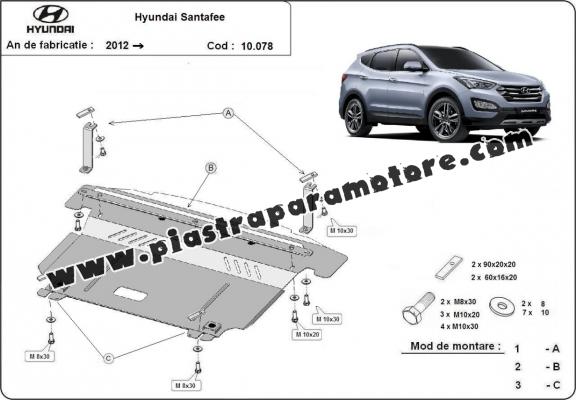 Piastra paramotore di acciaio Hyundai Santa Fe