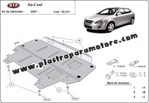 Piastra paramotore di acciaio Kia Ceed