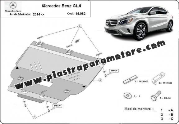 Piastra paramotore di acciaio Mercedes GLA X156