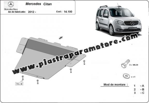 Piastra paramotore di acciaio Mercedes Citan