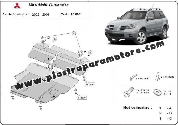 Piastra paramotore di acciaio Mitsubishi Outlander