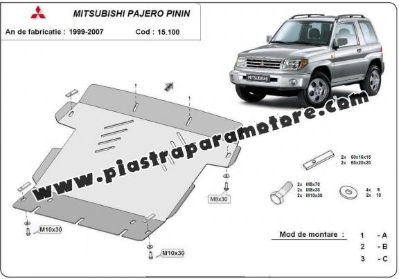 Piastra paramotore di acciaio Mitsubishi Pajero Pinin