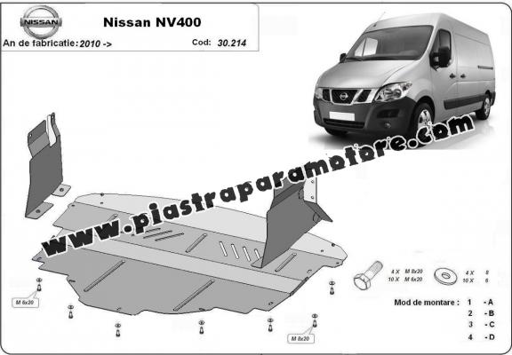 Piastra paramotore di acciaio Nissan NV400