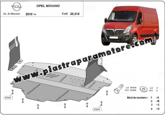 Piastra paramotore di acciaio Opel Movano