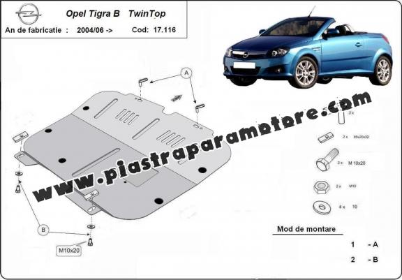 Piastra paramotore di acciaio Opel Tigra