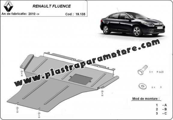 Piastra paramotore di acciaio Renault Fluence