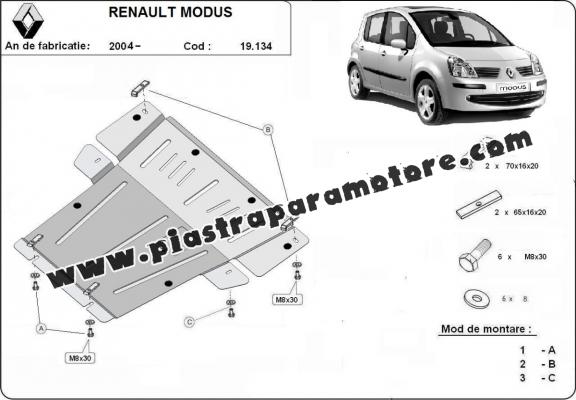 Piastra paramotore di acciaio Renault Modus
