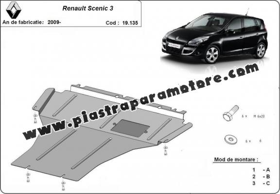 Piastra paramotore di acciaio Renault Scenic 3