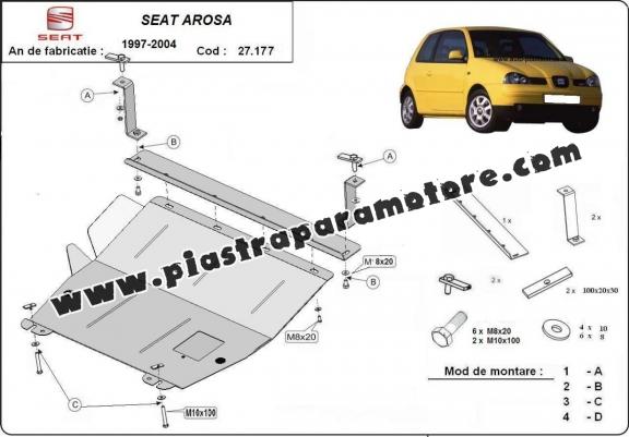 Piastra paramotore di acciaio Seat Arosa