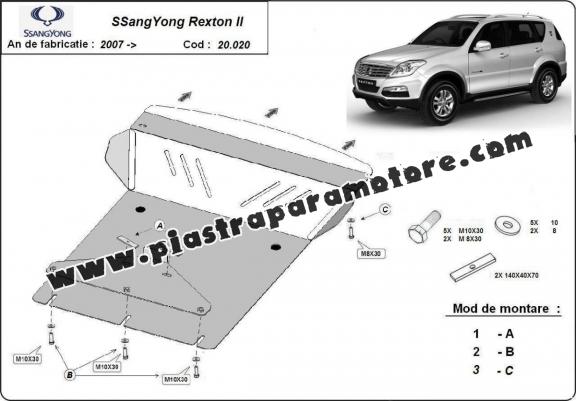 Piastra paramotore di acciaio SsangYong Rexton 2