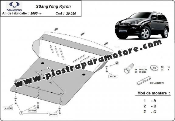 Piastra paramotore di acciaio SsangYong Kyron