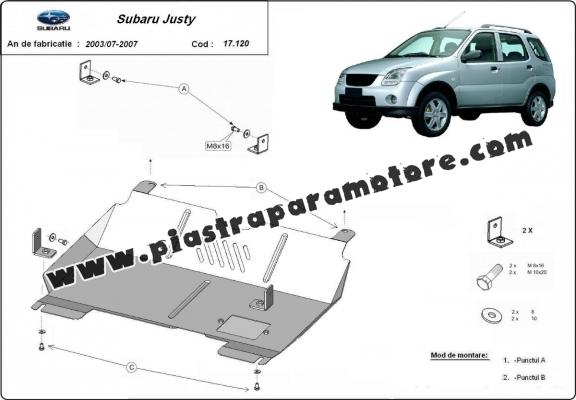 Piastra paramotore di acciaio Subaru Justy