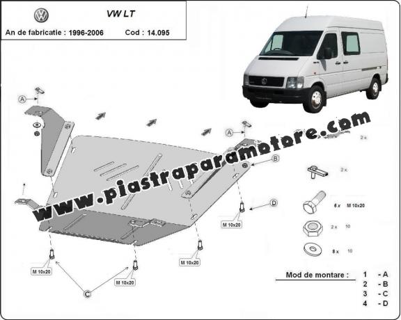 Piastra paramotore di acciaio Volkswagen LT