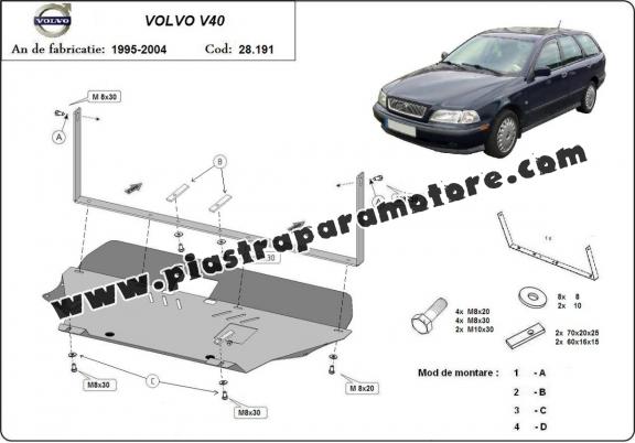 Piastra paramotore di acciaio Volvo V40