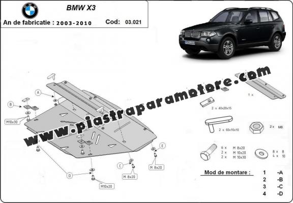 Protezione di acciaio per il radiatore BMW X3