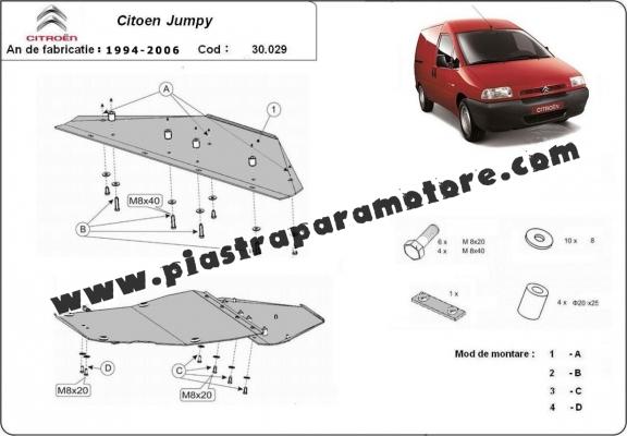 Piastra paramotore di acciaio Citroen Jumpy