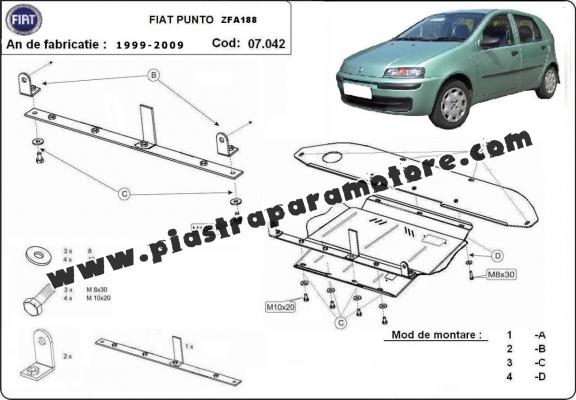 Piastra paramotore di acciaio Fiat Punto