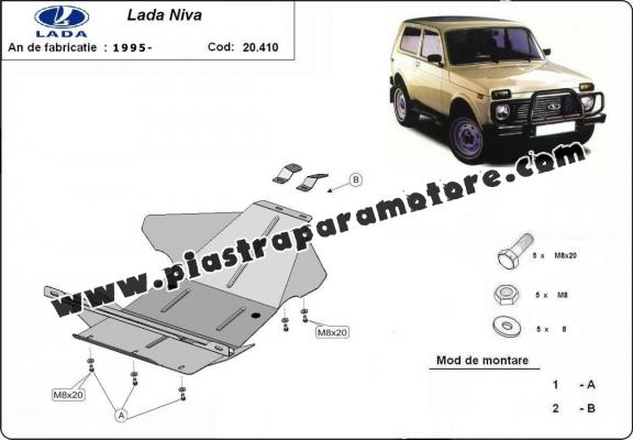 Piastra paramotore di acciaio Lada Niva