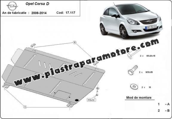 Piastra paramotore di acciaio Opel Corsa D