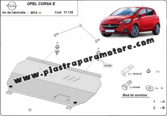 Piastra paramotore di acciaio Opel Corsa E