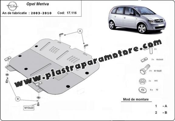 Piastra paramotore di acciaio Opel Meriva